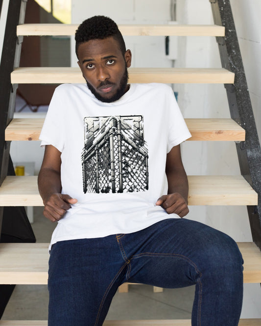 Men's/Unisex Chain Link Corner Graphic Crew tee