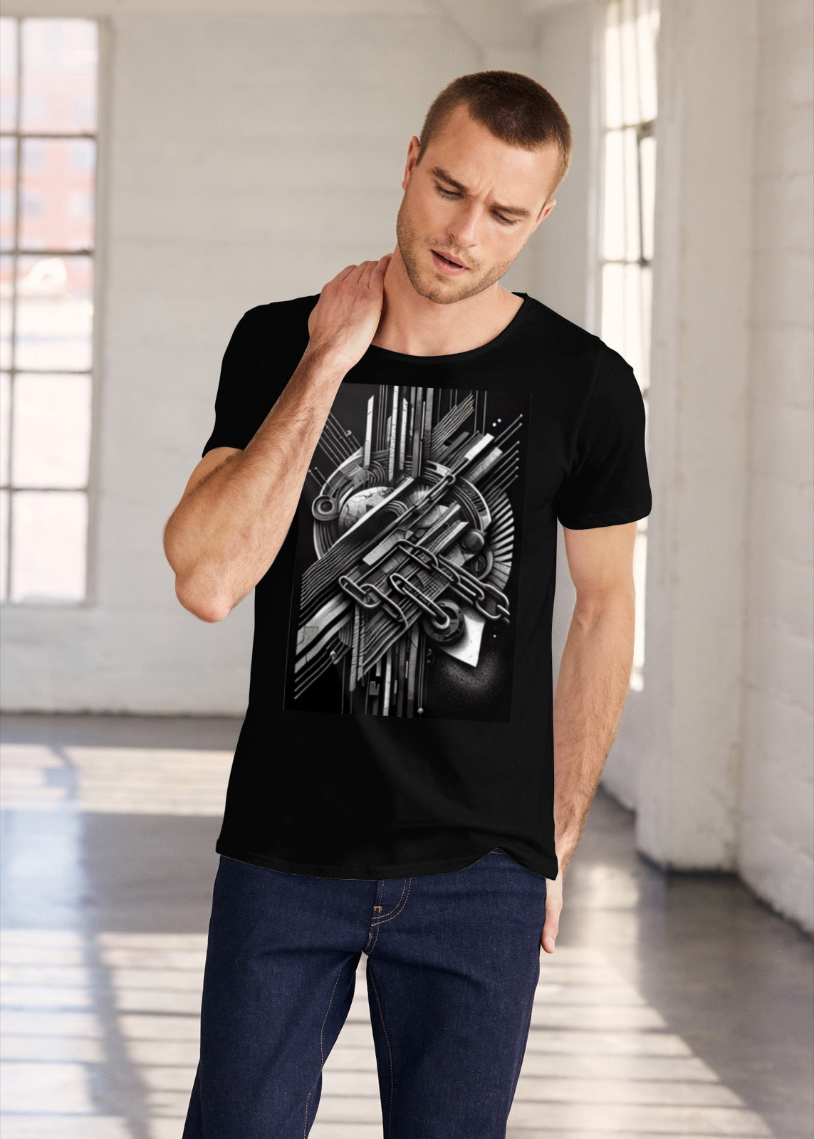 Men's/Unisex Gridlock Graphic Crew Tee