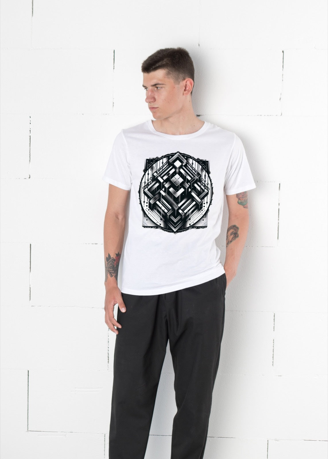 Men's/Unisex SquHelix Graphic Crew Tee