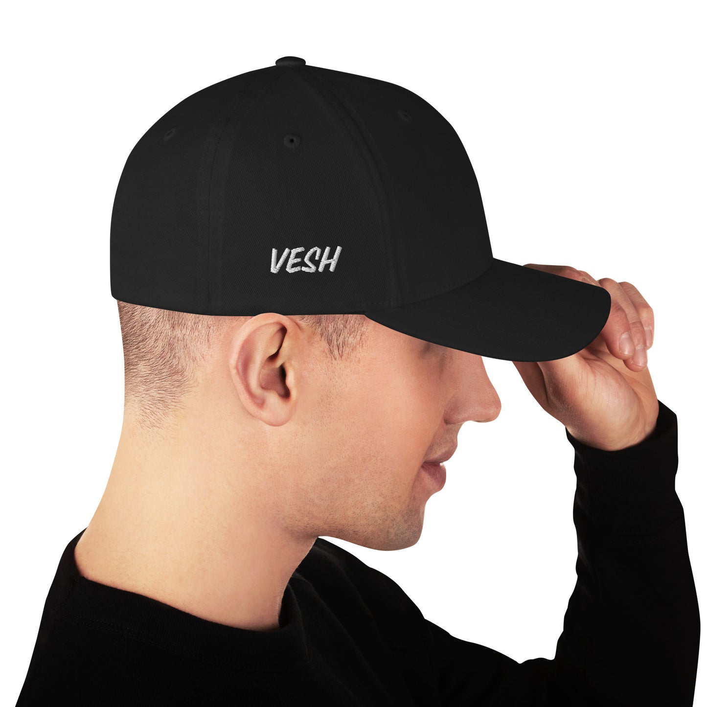 White VESH Embroidered Cap