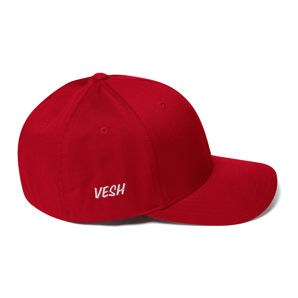 White VESH Embroidered Cap