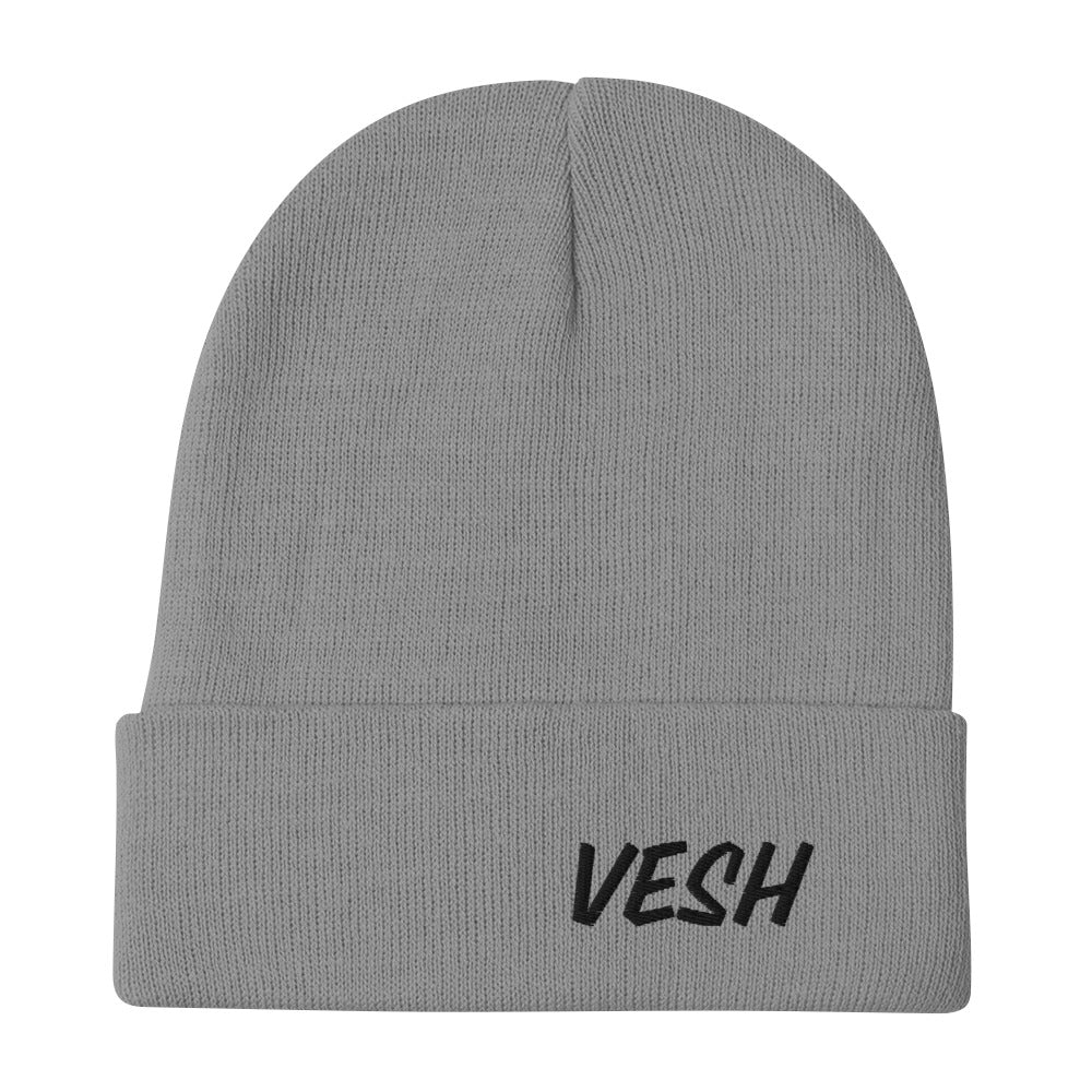 Black VESH embroidered Beanie