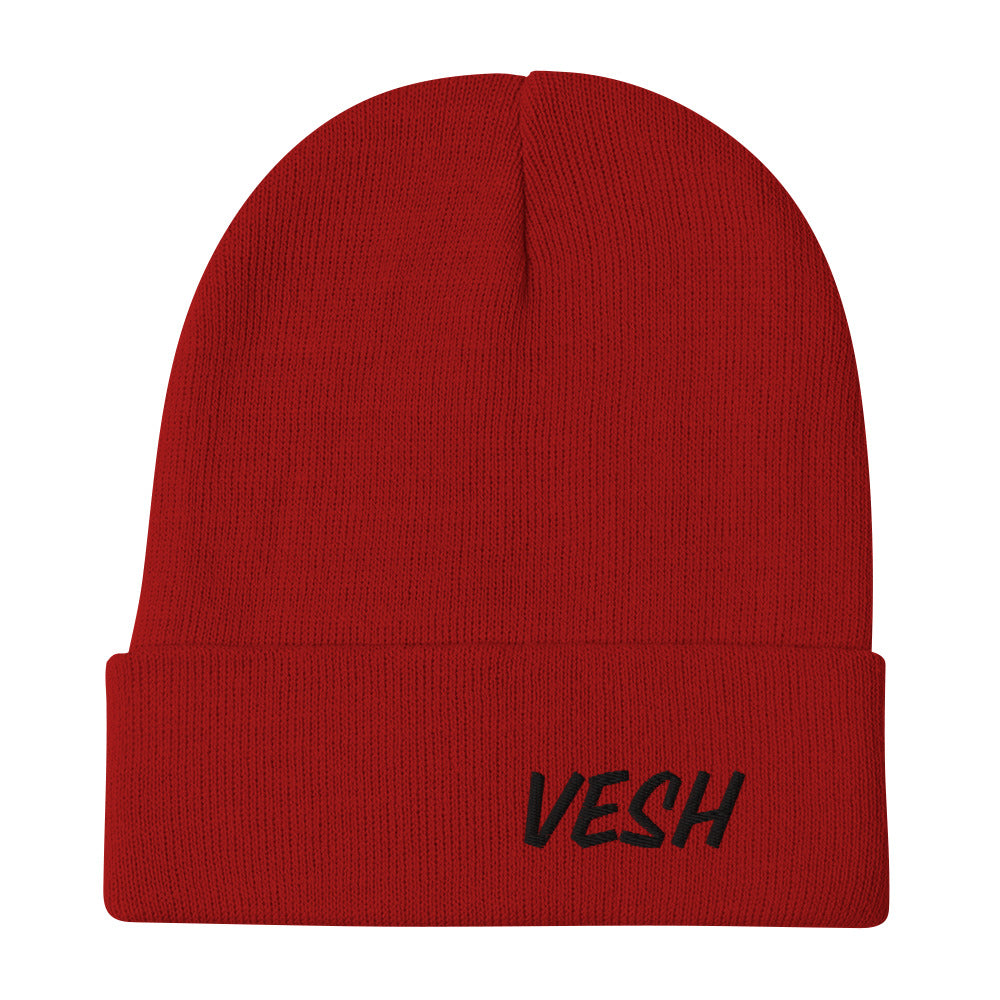 Black VESH embroidered Beanie