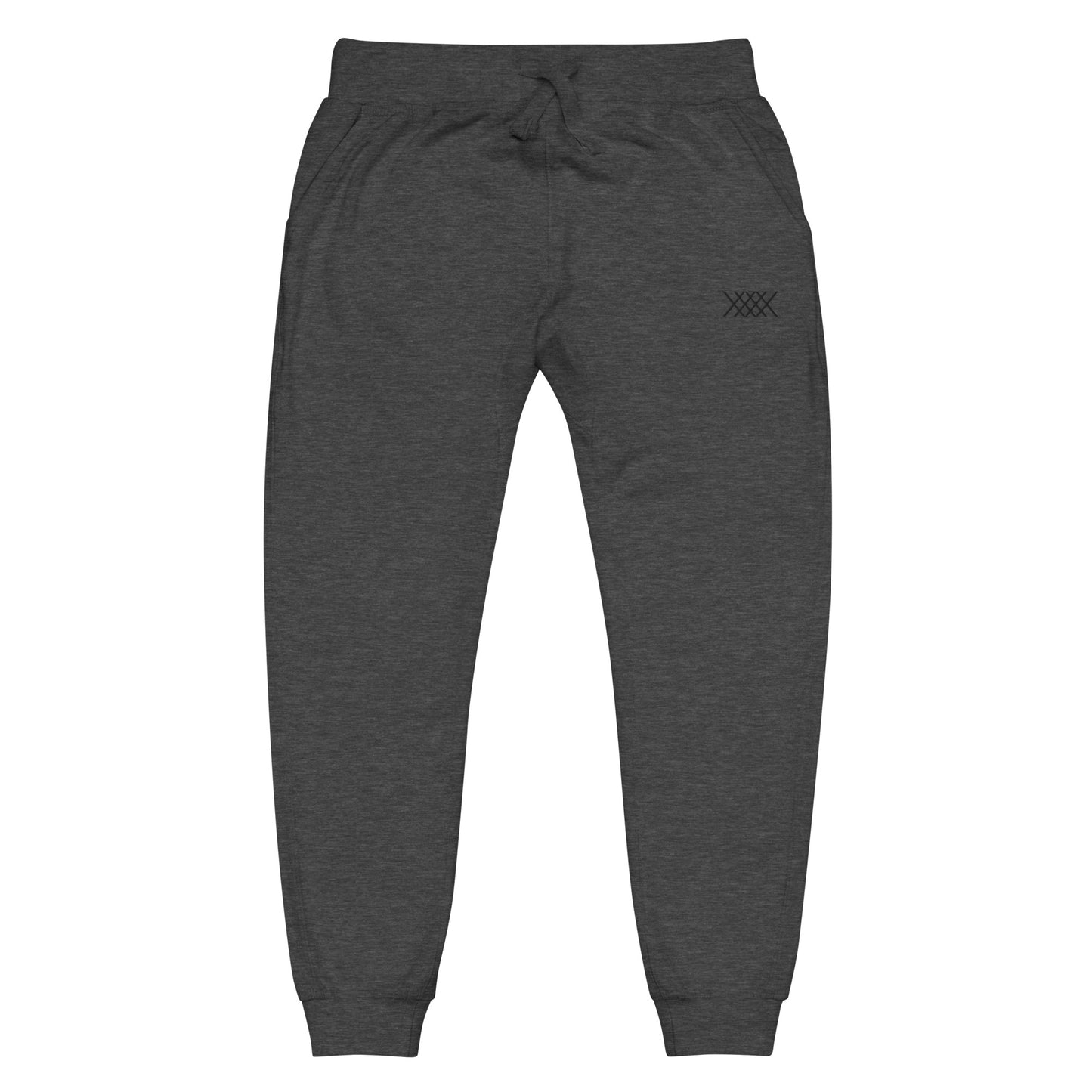 Unisex Black XEVEX Embroidered Fleece Joggers