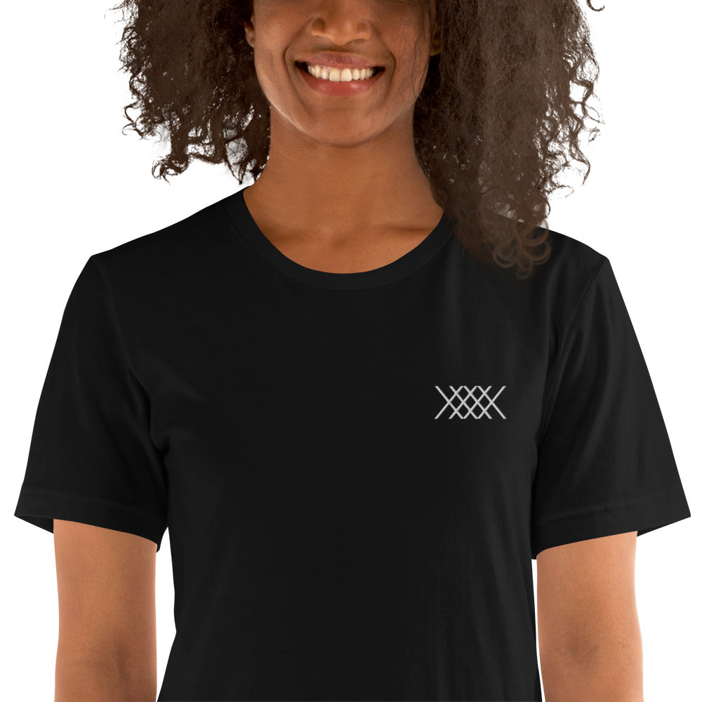 Men's/Unisex White XEVEX Embroidered Crew Tee