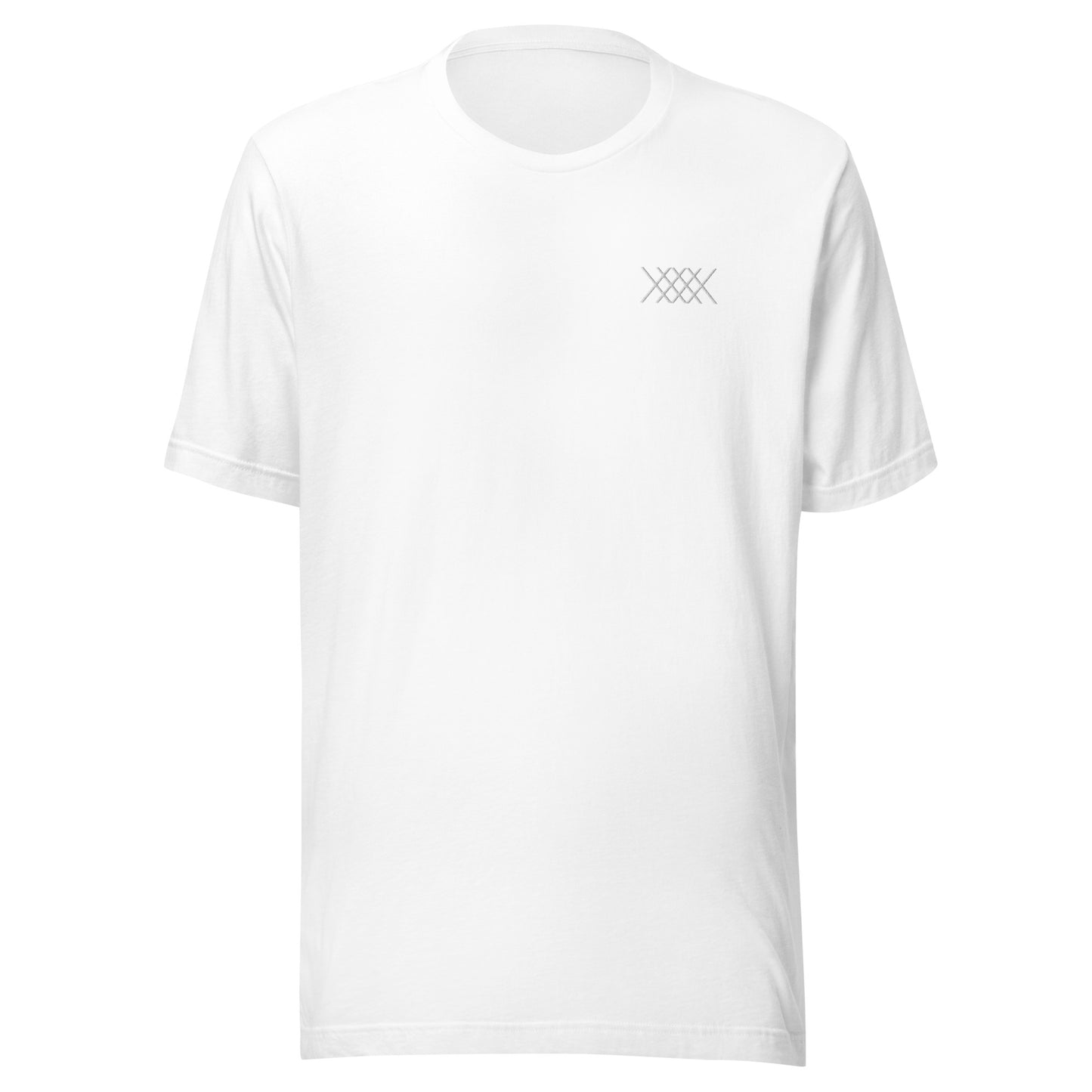 Men's/Unisex White XEVEX Embroidered Crew Tee